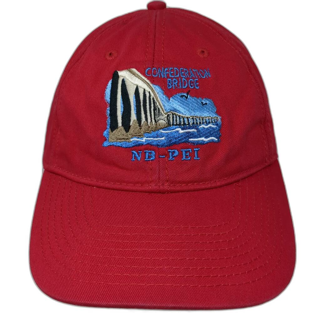 Tall Ships Trading Co. Baseball Cap Red One Size Confederation Bridge NB PEI Hat